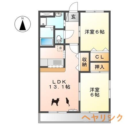 コンフォースII(2LDK/1階)の間取り写真