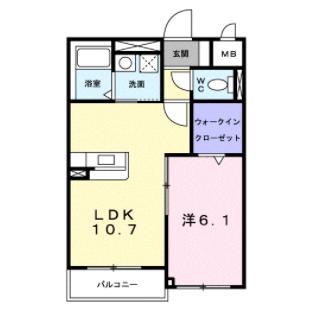CASATOKITOU(1LDK/4階)の間取り写真