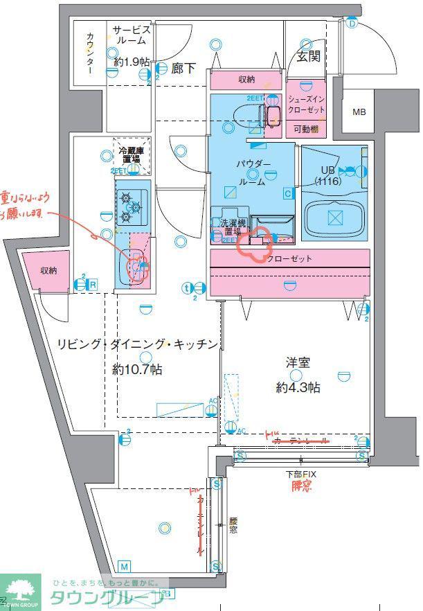 GENOVIA東向島IV(1SLDK/1階)の間取り写真