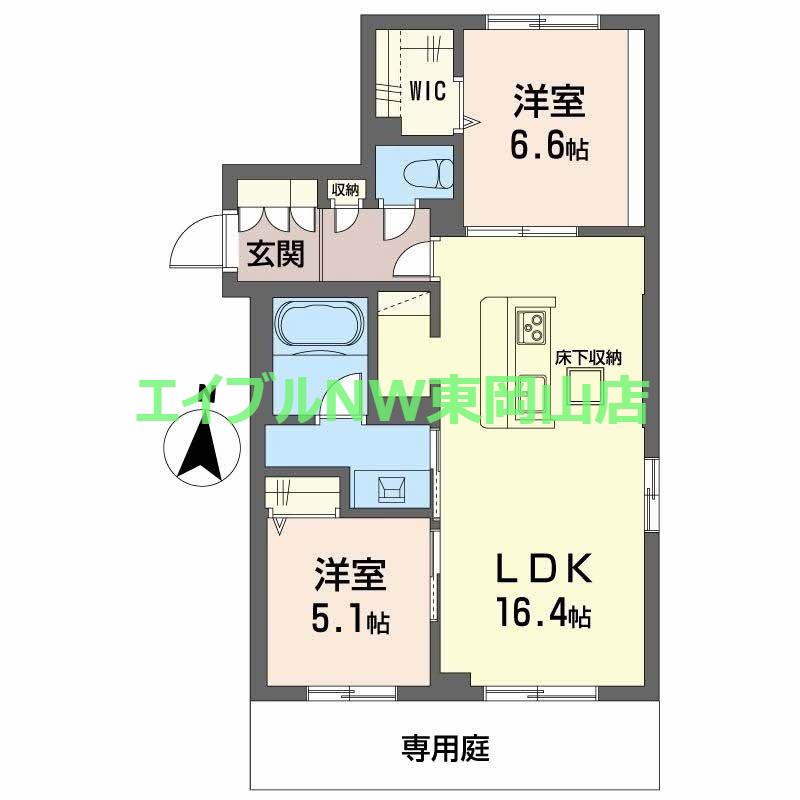 レーベンエイトII(2LDK/1階)の間取り写真
