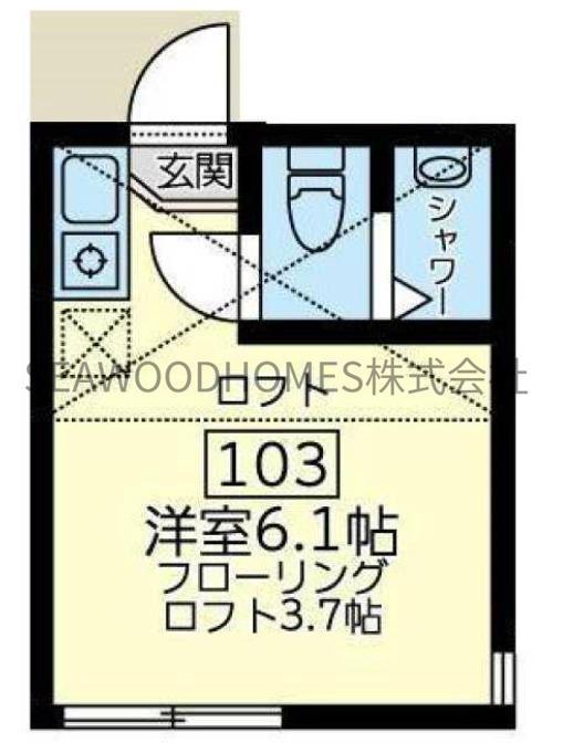 ユナイト金沢八景セシル・パウエル(ワンルーム/1階)の間取り写真