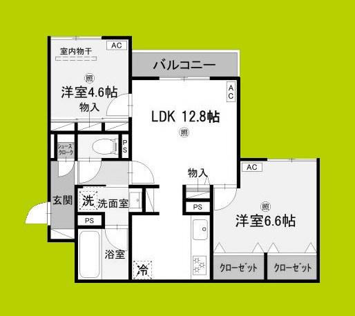 クラシスト新金岡(2LDK/2階)の間取り写真