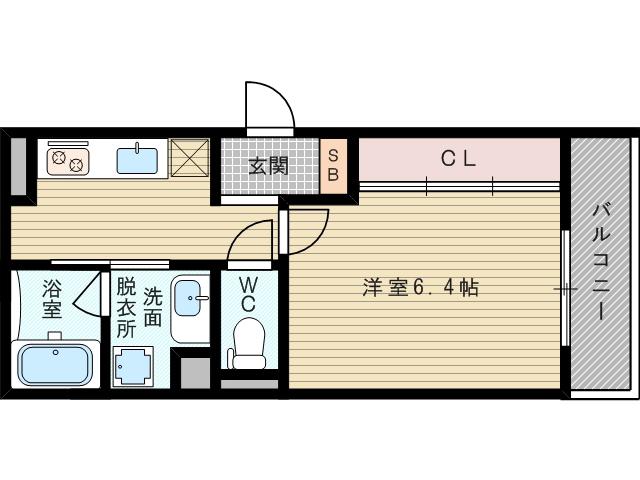ビルボード淡路駅前(1K/1階)の間取り写真