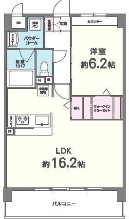 アヴァンタージュ(1LDK/1階)の間取り写真