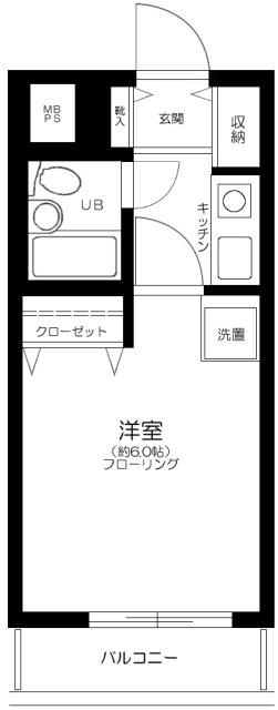 ライオンズマンション御徒町第3(1K/2階)の間取り写真