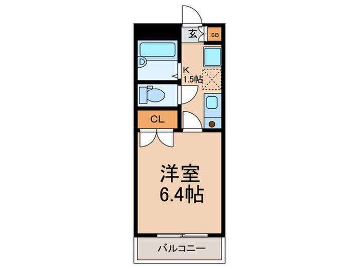 スプリーム牛込(1K/5階)の間取り写真