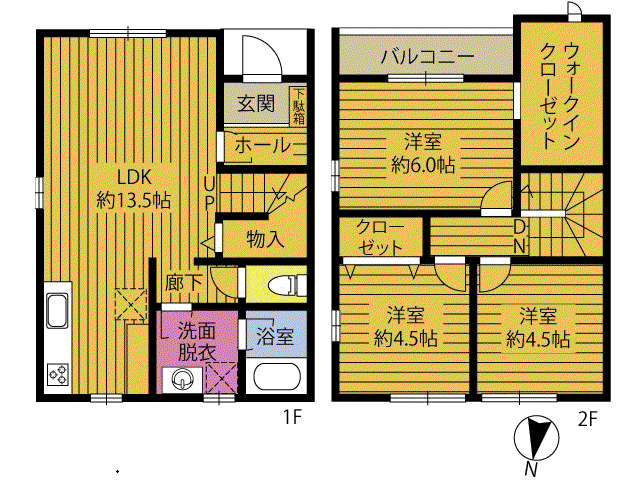 コ・コ・アンジュ(3LDK/1階)の間取り写真