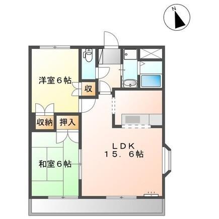 メゾンみずほ(2LDK/1階)の間取り写真