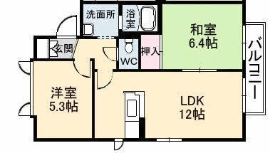 レイク・ルイーズ(2LDK/2階)の間取り写真