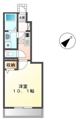 落ち着いた住環境が魅力(1K/1階)の間取り写真