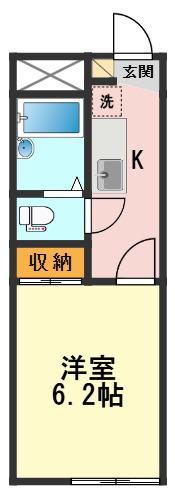 レオパレスSUGA(1K/1階)の間取り写真
