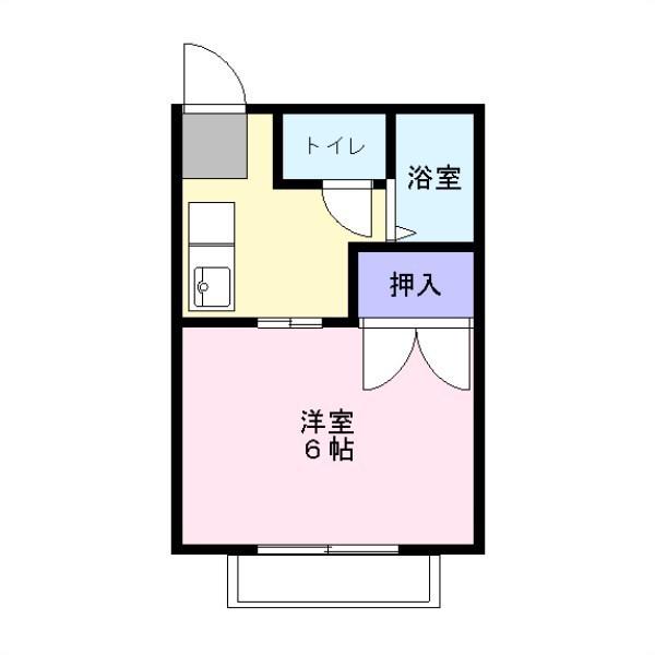 サンクレール(1K/2階)の間取り写真