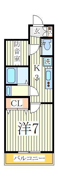 SKビル八番館(1K/2階)の間取り写真