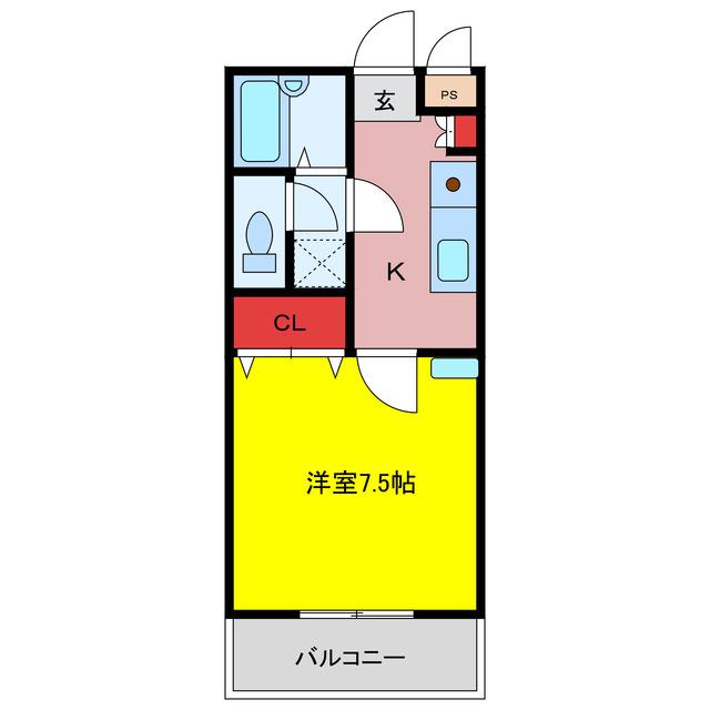 ジオックス500(1K/3階)の間取り写真