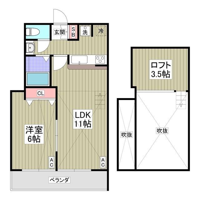 OWL堀切(1LDK/3階)の間取り写真