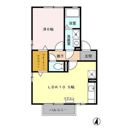 コートダジュール(1LDK/2階)の間取り写真