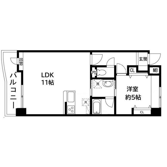 GRAN VILLE 39S(1LDK/4階)の間取り写真