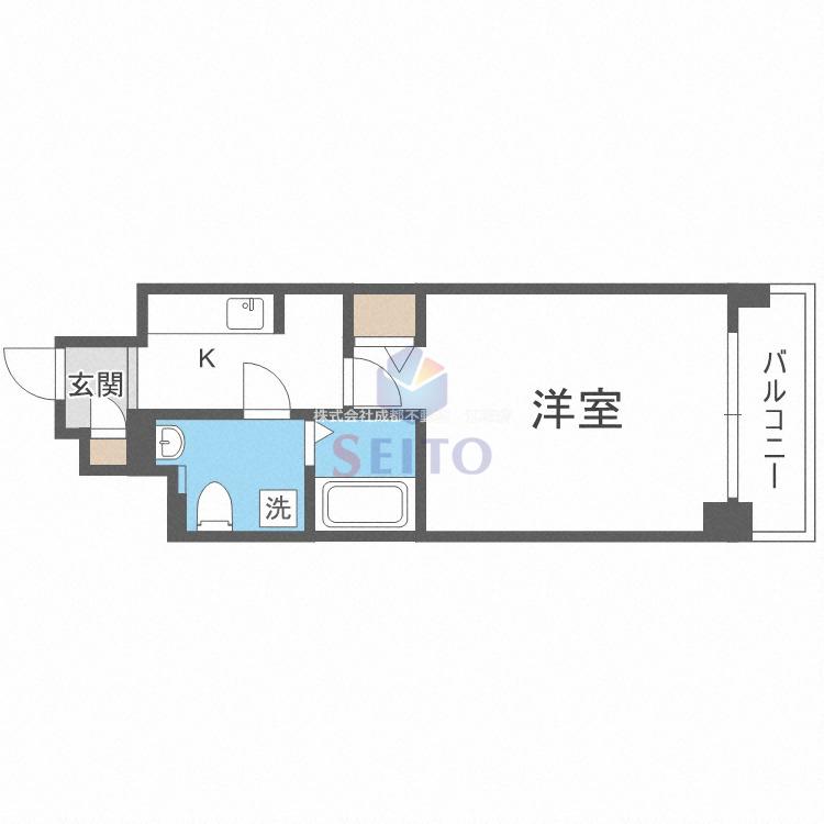 URBAN FLATS江坂(1K/12階)の間取り写真