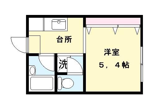 市川ロイヤルハイツ(1K/1階)の間取り写真