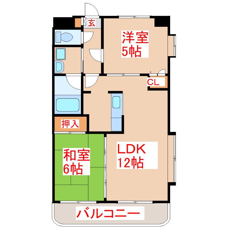 プレジデント勇貴(2LDK/2階)の間取り写真