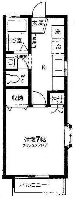 BMT1(1K/1階)の間取り写真