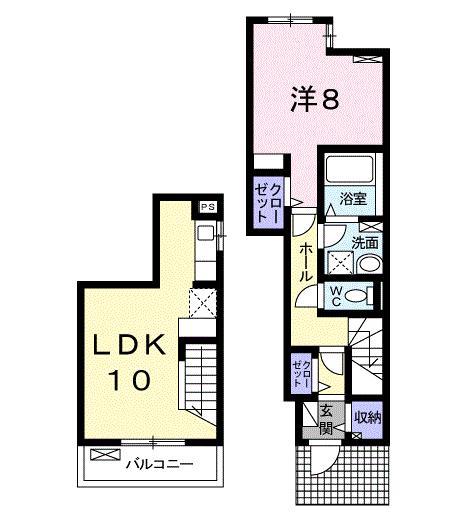 グレイスヒル 1LDK(1LDK/1階)の間取り写真