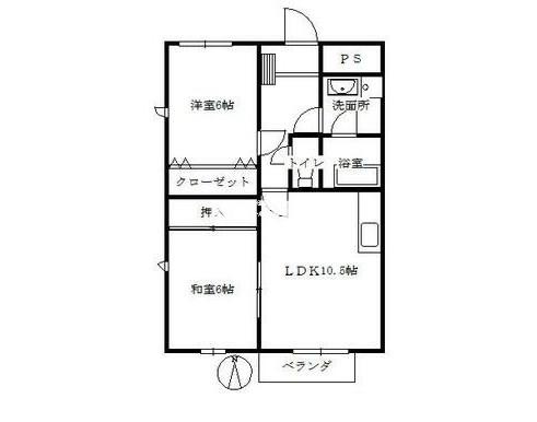 アビタシオン神野(2LDK/3階)の間取り写真