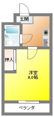 マイライフ小池(1K/2階)の間取り写真