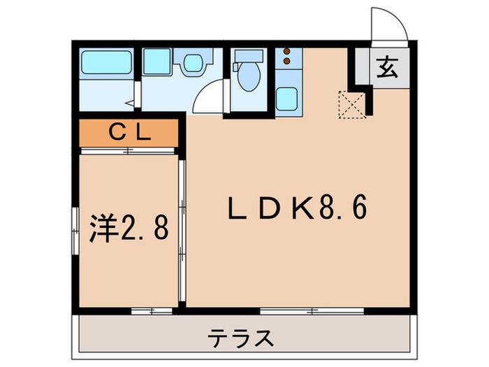 ルポール・ド・クキ(1LDK/1階)の間取り写真