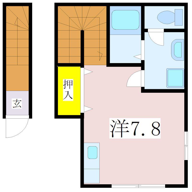 コーポ荒田(ワンルーム/2階)の間取り写真