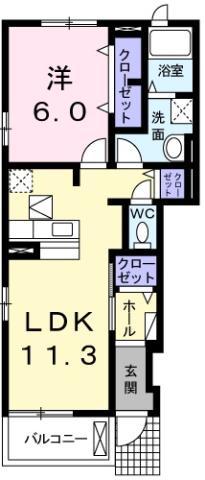FLAT Y-II(1LDK/1階)の間取り写真