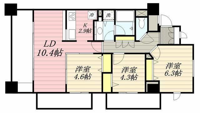 LANAI T GARDEN(3LDK/3階)の間取り写真