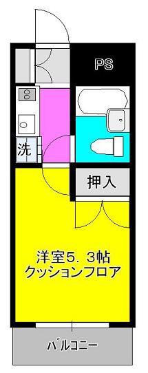 ハイム樹(1K/4階)の間取り写真
