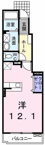FRANC.K II(1K/1階)の間取り写真