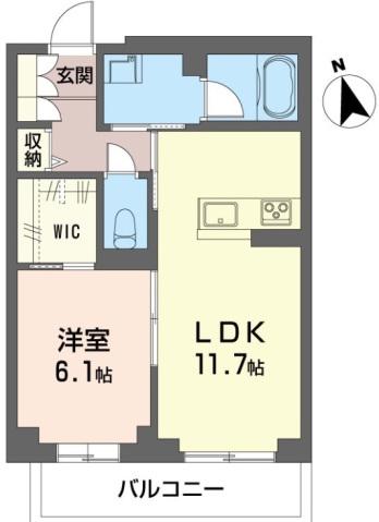 グランレール(1LDK/4階)の間取り写真