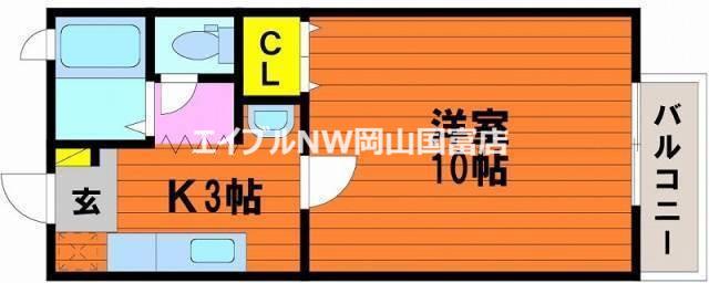 ツイン・ウッズII(1K/1階)の間取り写真