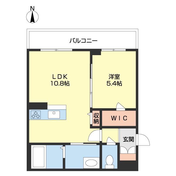 ベレオ和歌山駅東(1LDK/2階)の間取り写真