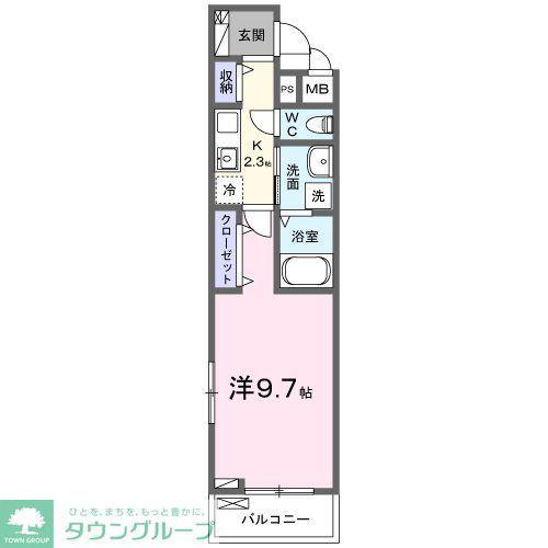 パークグレイス上尾(1K/2階)の間取り写真