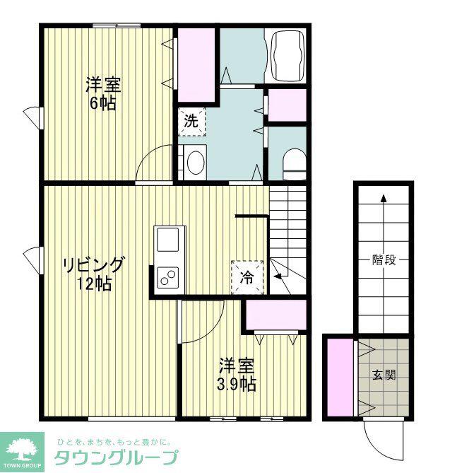 川崎区小田4丁目計画(1LDK/2階)の間取り写真