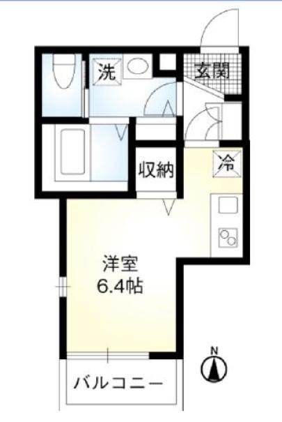BLANCHE(ワンルーム/3階)の間取り写真