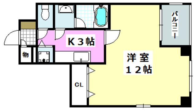 クレアール(1K/6階)の間取り写真