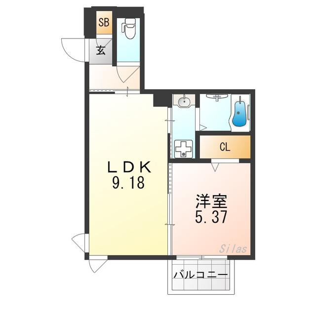 アイリス伏見(1LDK/2階)の間取り写真