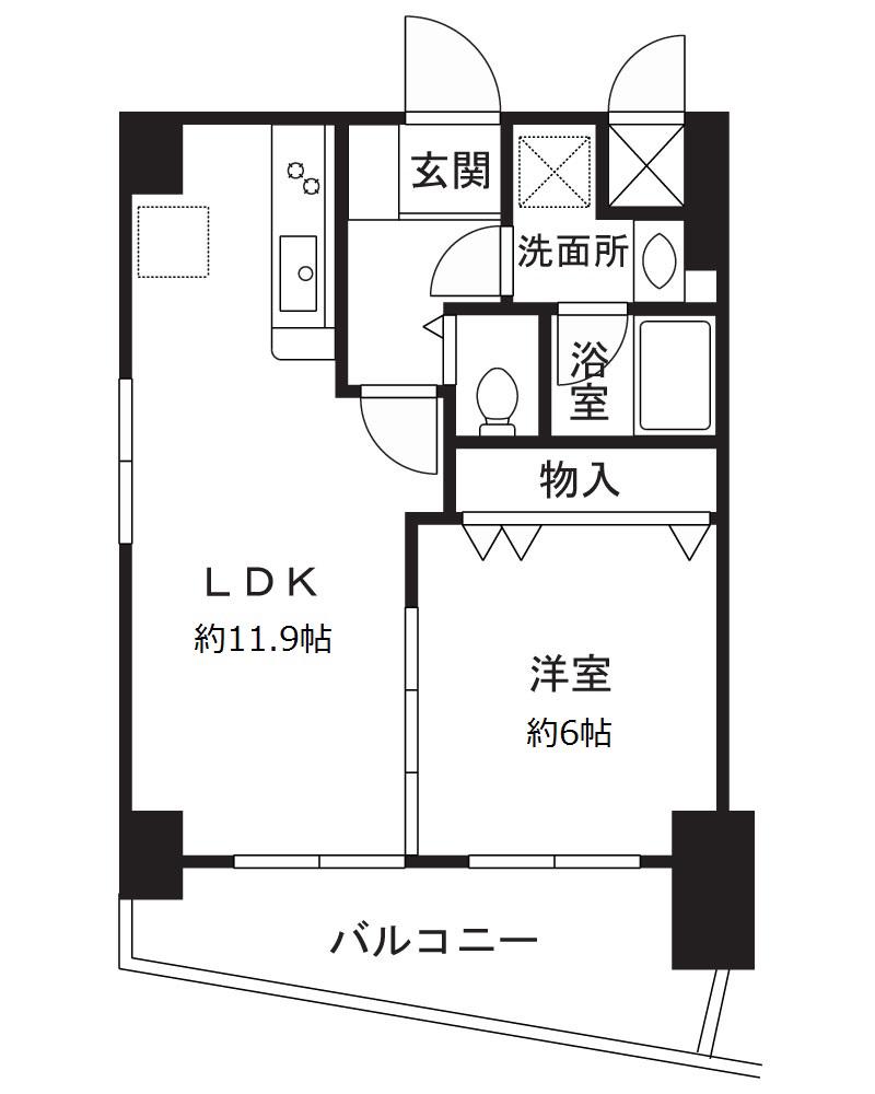 COZY COURT(1LDK/6階)の間取り写真
