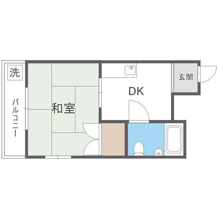 重岡ビル(1K/3階)の間取り写真