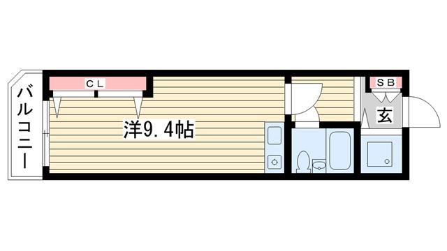 ピュア山手(ワンルーム/5階)の間取り写真