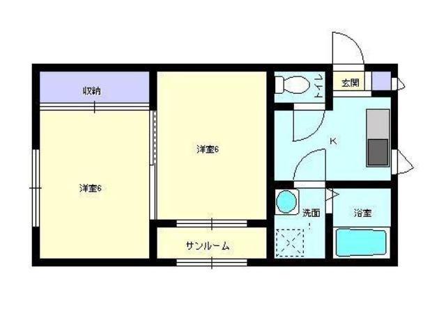 R・ASAHIGAOKA 2(2K/2階)の間取り写真