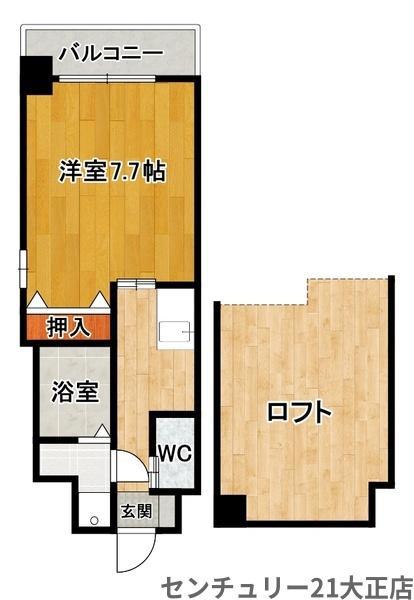 エグゼ大阪BAY(1K/8階)の間取り写真