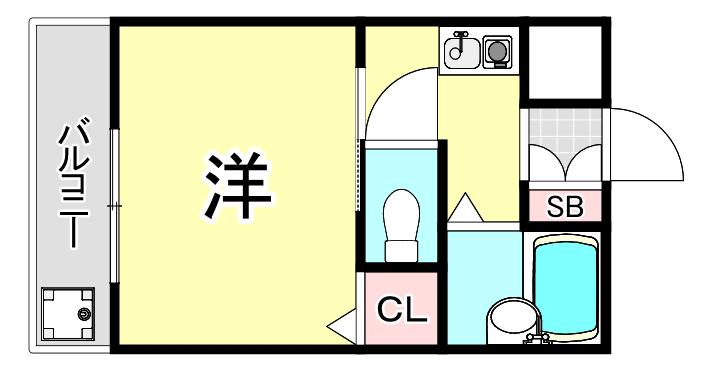 アサリハイツ(1K/3階)の間取り写真