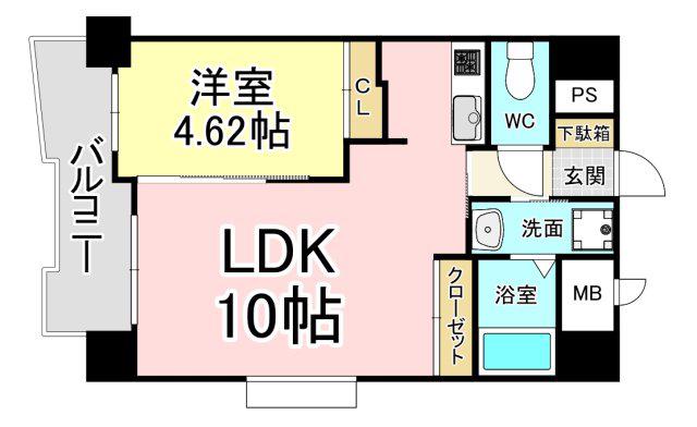 ブルースクエアー響III(1LDK/6階)の間取り写真