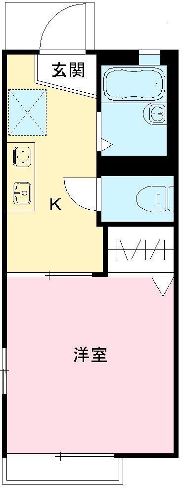 エスエスハイム(1K/2階)の間取り写真